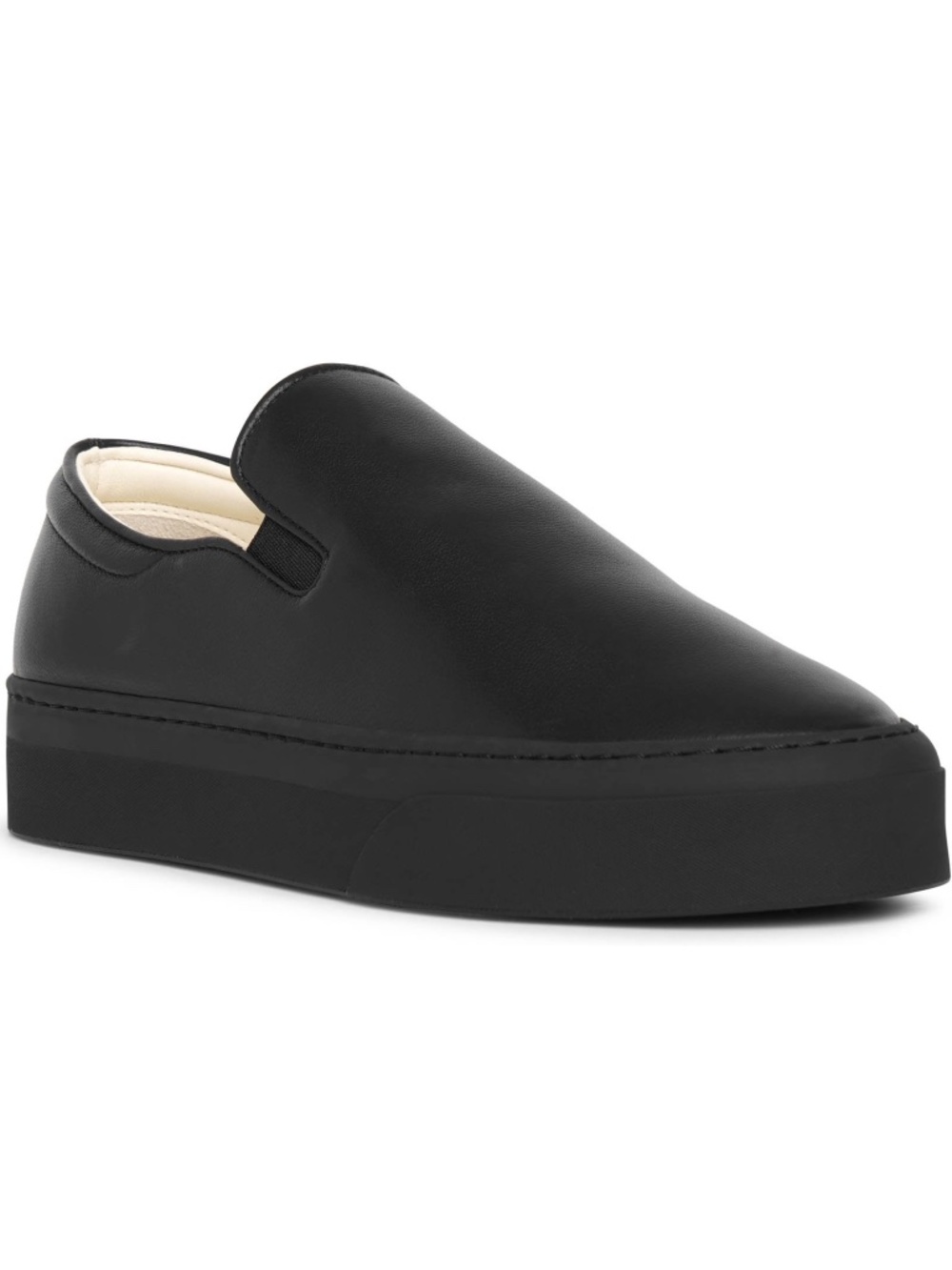 THE ROW Marie H Leather Slip-On Sneakers in Black Size EU 37.5